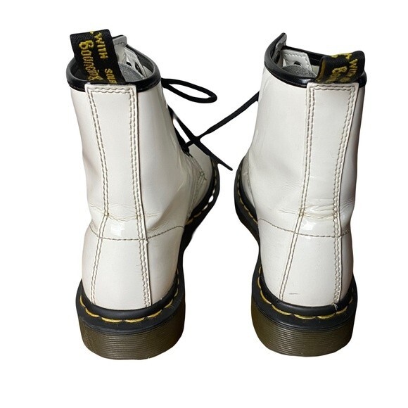 Dr. Martens White 1460 W Lace Up Combat Booth Leather Size 5 - Picture 3 of 13